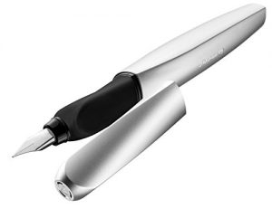 Pelikan 947366 Füller Twist, universell für Rechts- und Linkshänder, Feder M, silber