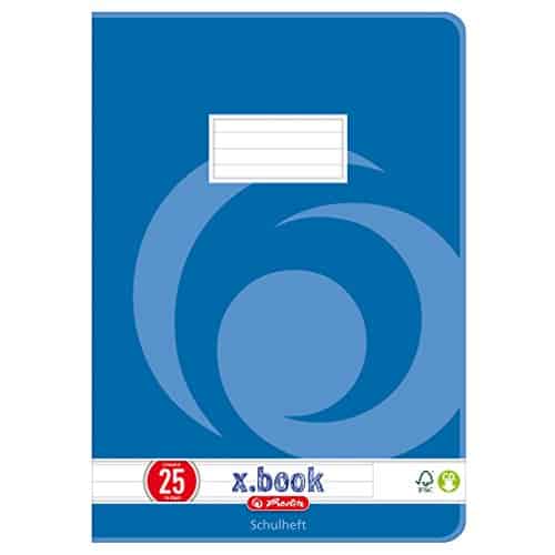 Herlitz Heft A4, Lineatur 25, holzfreies Papier, liniert mit Rand, 3-er Packung, 80 g/m², 16 Blatt, weiß