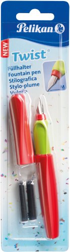 Pelikan 923581 Füllhalter Twist (Universel für Rechts- und Links händer) rot/grün