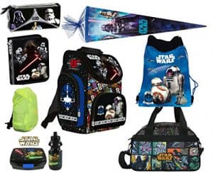 STAR WARS 9 tlg. SCHULRANZEN RANZEN Episode 7 SCHULTÜTE 85 RUCKSACK TASCHE SET