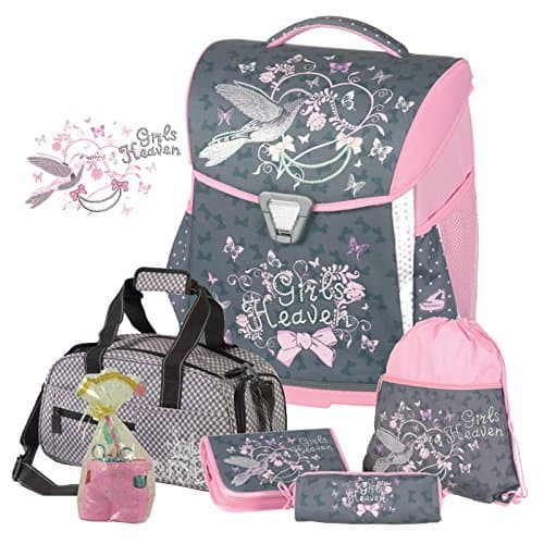 Schulranzen Set Schneiders Girls Heaven Kolibri 5tlg. incl. passender Sporttasche mit NASSFACH Stiftebuttler geschenkt