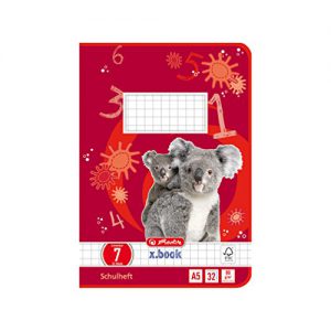 Herlitz Heft A5 Lineatur 07, holzfreies Papier, kariert, 80 g/m², 7 x 7 mm, 32 Blatt, weiß